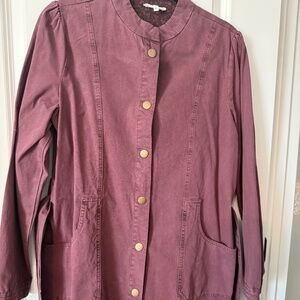 Maurices Banded Collar Utility Jacket With Belt Plum Size Medium